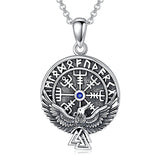 Sterling Silver Viking Dragon Eagle Wolf Animal Pendant Necklace for Men