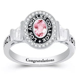 Sterling Silver 10K 14K 18K Gold Personalized Birthstone &Engraved High School Class Ring