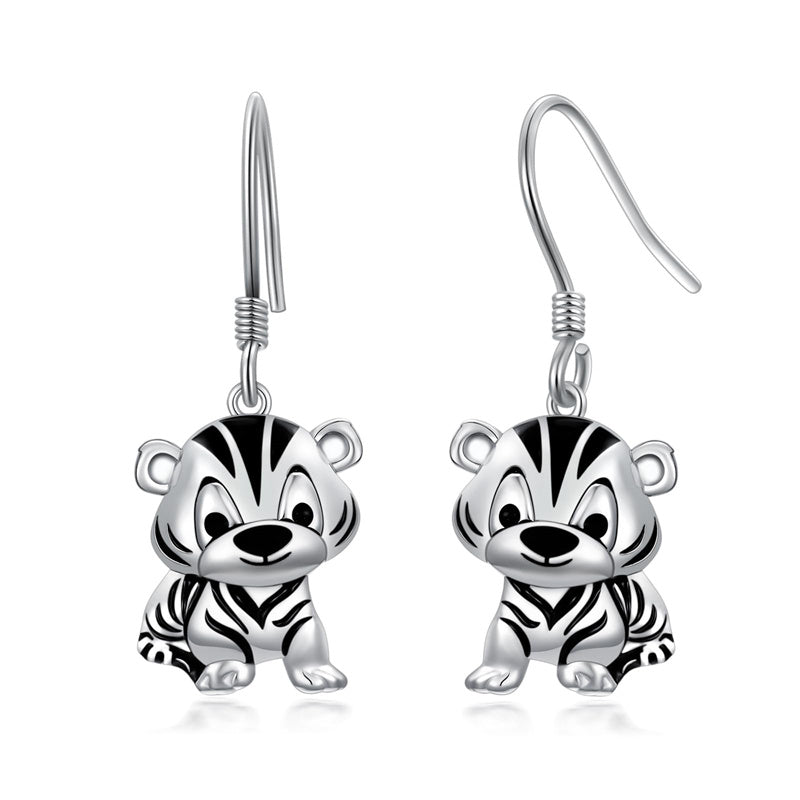 Sterling Silver Tiger Red Panda Elephant  Red Cardinal Dangle Earrings