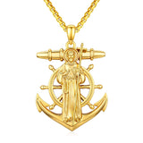 Christian Religious Medal Amulet 14K Gold Plated Pendant  Necklace
