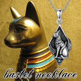 925 Sterling Silver Egyptian Cat Pendant Necklace