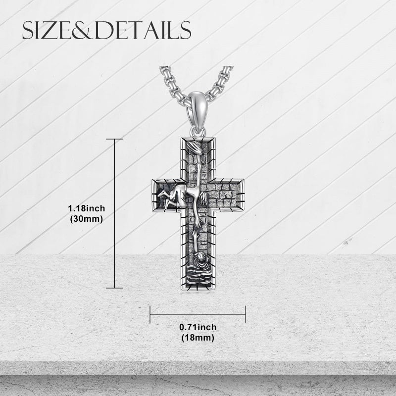 Sterling Silver Cross Pendant Necklace Christian Religious Jewelry Gifts for Anniversary