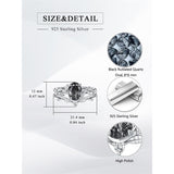 Sterling Silver Pear Oval Kite Heart Hexagon Emerald Coffin Cut Gemstone Engagement Promise Ring Set