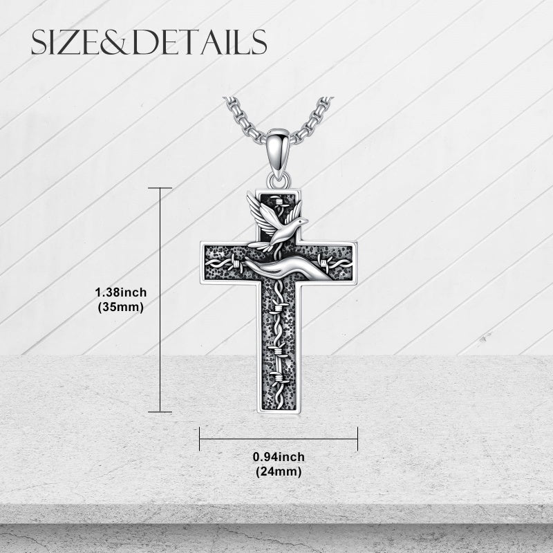 Sterling Silver Cross Pendant Necklace Christian Religious Jewelry Gifts for Anniversary