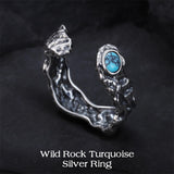 Sterling Silver Turquoise Adjustable  Rings for Women