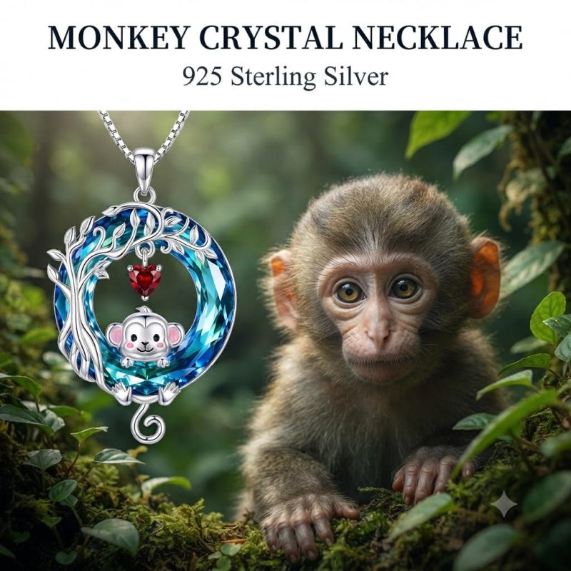 Sterling Silver Blue Crystal  Tree of Life Raccoon Bunny Cat Corgi  Pendant  Necklace  Anniversary Birthday Gifts