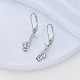 Sterling Silver Microphone  Saxophone Accordion  Clarinet Guitar Harp Leverback Earrings Gifts for Music Lovers