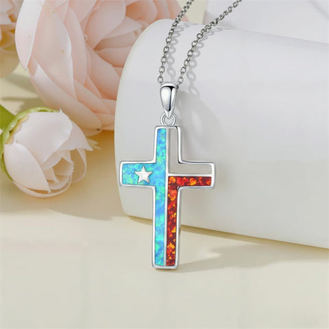 Sterling Silver Cross Pendant Necklace for Women Southwestern Cross Jewelry Gifts