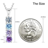 Copper Sterling Silver Personalized Simulated 1-6 Birthstones Family Pendant Necklace