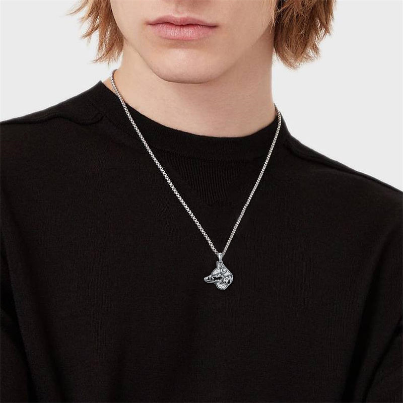 Sterling Silver Dragon Eagle Lion Tiger Wolf Pendant Necklace
