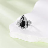 Sterling Silver Vintage Flower Rose Flower Tree Tree of Life Ring for Women