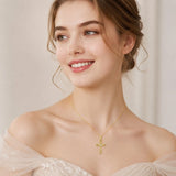 14K Gold Plated Cross Pendant Necklace Faith Jewelry Gift for Women