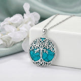 Sterling Silver Turquoise Sun and Moon AA Sobriety Celtic Knot Cross DNA Star of David Tree of Life Pendant Necklace