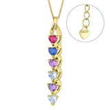 Sterling Silver Personalized  Birthstone Engraved Pendant Necklace for Women