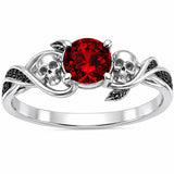 Sterling Silver 10K 14K 18K Gold Personalized Gothic Skull Ring Exquisite Spooky Jewelry for Halloween Lovers