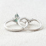 Sterling Silver 10K 14K 18K Gold Personalize Engraved Moss Agate Engagement Rings for Women