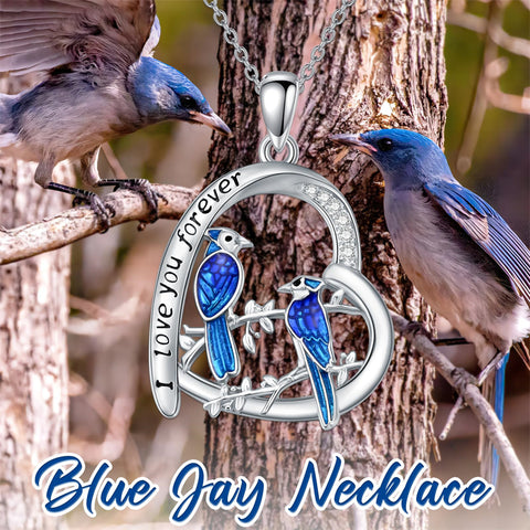 Sterling Silver Blue Jay Eagle Phoenix Owl Pendant Necklace for Women