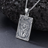 Sterling Silver Tarot Card 12 Zodiac Sign Pendant Necklace