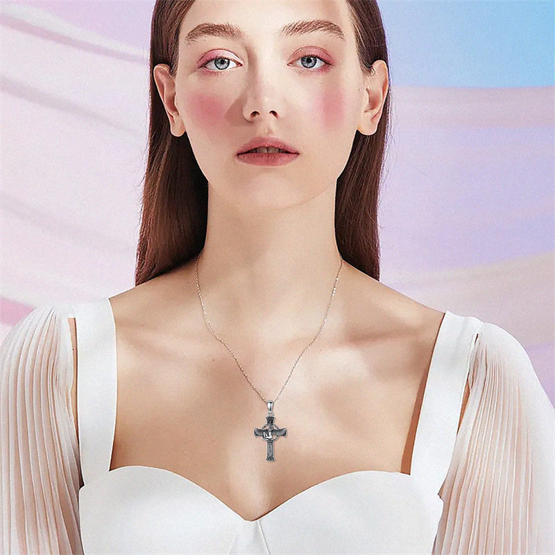 Sterling Silver Medusa Goddess Hand & Heart Ma’at Goddess Nefertiti Goddess Religious Pendant Necklace