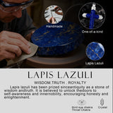 14K Gold Plated Turquoise Lapis Lazuli Cross Necklace for Men with Adjustable Chain