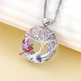 Sterling Silver Crystal Tree of Life Cardinal  Cat Hummingbird Dog Dragonfly Eagle Pendant Necklace