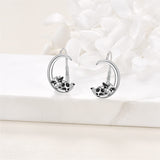 Sterling Silver Cow Leverback Earring