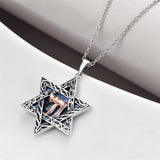 Sterling Silver Star of David Cross Peace Sign Tree of Life Star Pendant Necklace