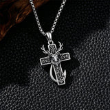 Sterling Silver Praying Hands Angel Sword Wing Cross Pendant Necklace Religious Gifts for Men