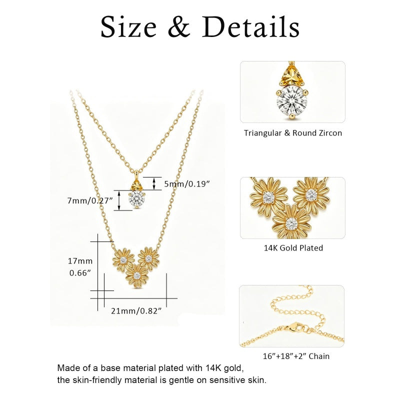 14K Gold Birthstone Birth Flower  Pendant Necklace Birthday Jewelry Gifts for Women