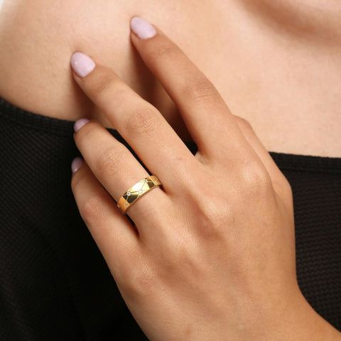 14K Gold Plated Moissanite or Lab-Grown Emerald Dainty Eternity Wedding Rings Birthday Jewelry for Her
