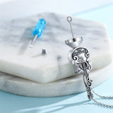 Guitar and Pick Memorial Necklace S925 Sterling Silver Music Guitar Urn Pendants Necklace For Ashes