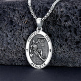 Sterling Silver Amulet Medal  St Sebastian Saint Christopher Viking Deer Pendant Necklace