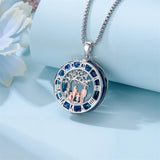 Sterling Silver Blue Crystal Tree of Life Father Daughter Mother Daughter Sister Pendant Necklace