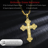 14K Gold Plated Cross Pendant Necklace Protection Jewelry Religious Gift