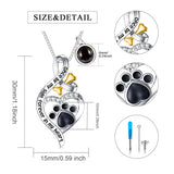 Pet Cremation Jewelry for Pet Ashes 925  Silver Pet Urn Necklace for Ashes Keepsake Memorial Ashes Necklace for Dog Pet