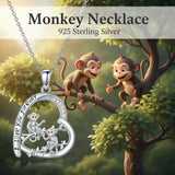 Sterling Silver Mother Daughter Squirrel Monkey Butterfly Bee Owl Necklace Engraved I Love You Forever