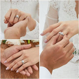 Sterling Silver Personalized Engraved Moissanite Engagement Wedding Anniversary Ring