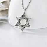 Sterling Silver Star of David Pendant Necklace for Men