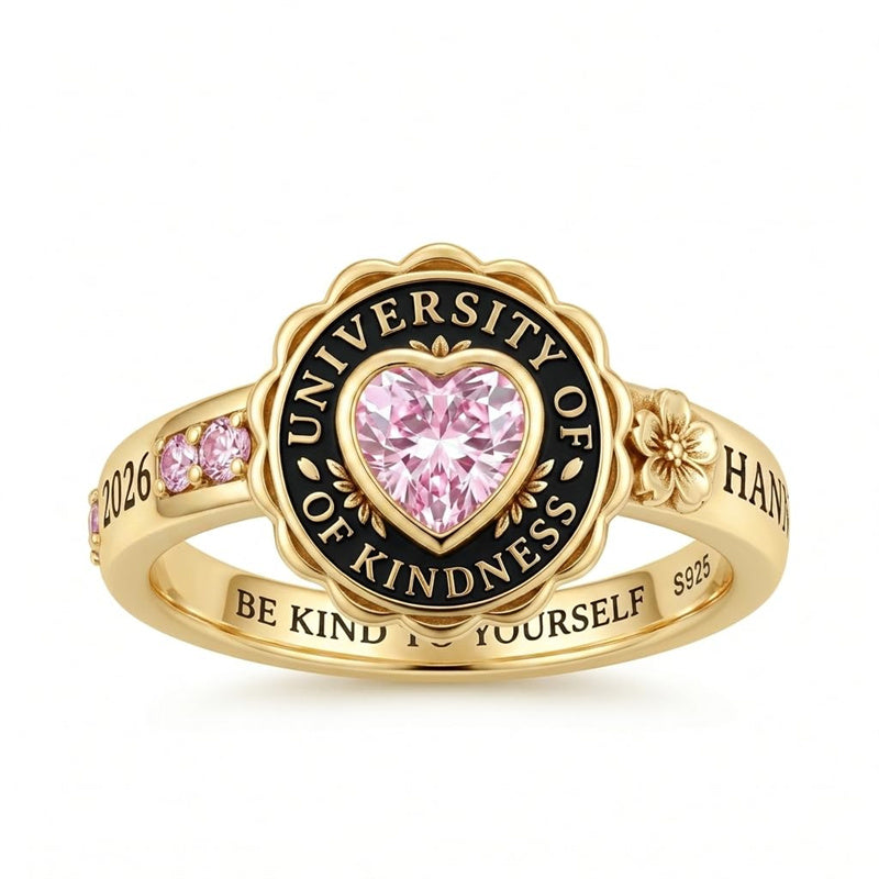 Sterling Silver Birthstone Graduation Class Ring for Women
