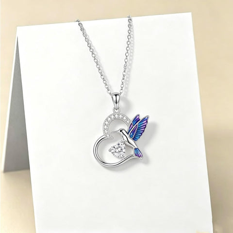 Sterling Silver Heart Bee Dragonfly Butterfly Hummingbird Sunflower Animal Pendant Necklace  Gifts for Christmas