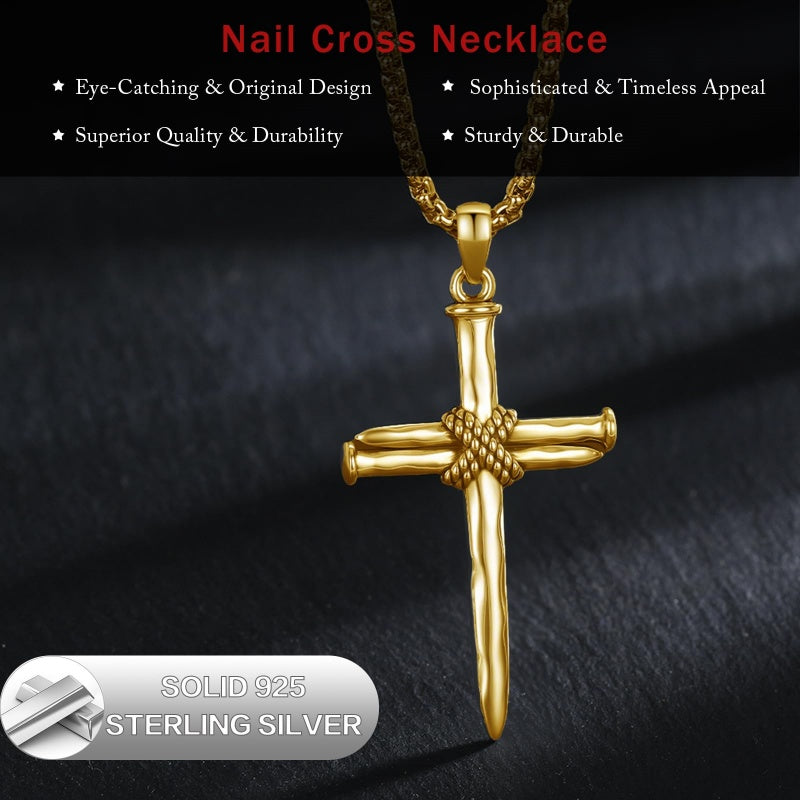 14K Gold Plated Cross Pendant Necklace Protection Jewelry Religious Gift