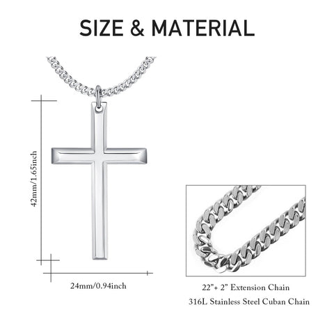 14K Gold Plated Cross Pendant Necklace Protection Jewelry Religious Gift