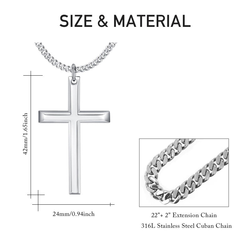 14K Gold Plated Cross Pendant Necklace Protection Jewelry Religious Gift