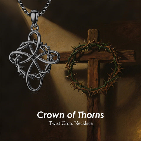 Sterling Silver Nial Cross David Pendant Necklace