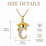 Initial  Graduation 14K Gold Plated Inspiring Grad Pendant Necklace Graduations Jewelry Gifts