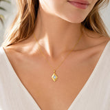 14K Gold Plated Bohemian Teardrop Pendant Necklace for Women
