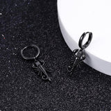Sterling Silver Feather Arrow  Skull Spider Bat Scorpion Hoop Earrings Halloween Christmas Gift