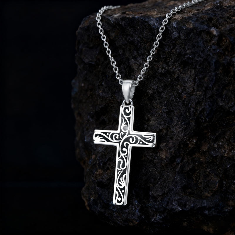 Sterling Silver Cross Pendant Necklace Christian Religious Jewelry Gifts for Anniversary