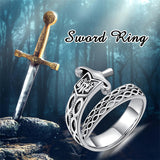 Sterling Silver Sword Dagger Adjustable Ring