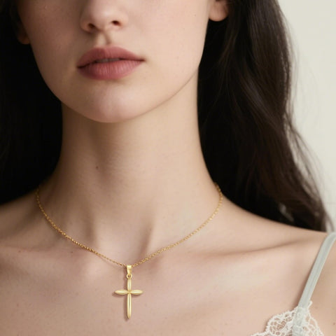 14K Gold Plated Cross Infinity  Pendant Necklace  for Women